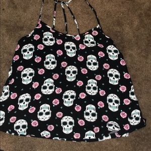 Skull flower tank top